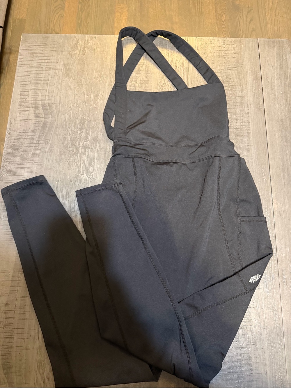 Free People Black Cross-Back Jumpsuit
